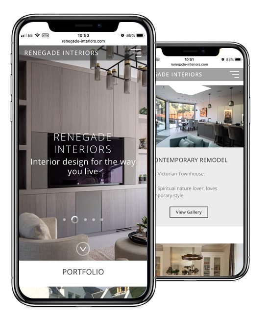 Renegade Interiors Mobile Website Design