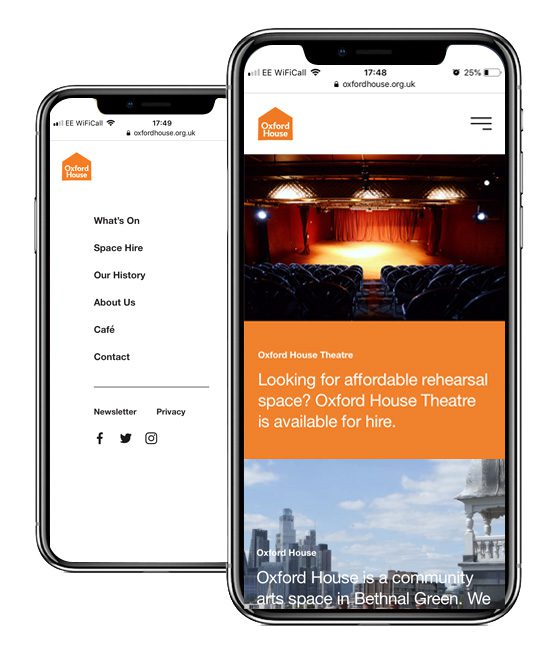 OH! Arts & Community Centre Mobile Responsive Website Design