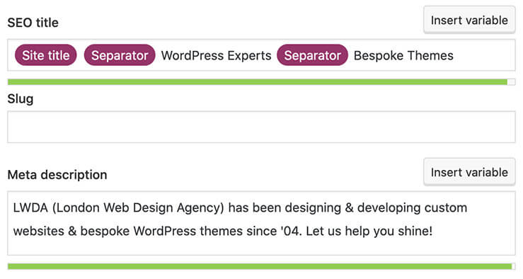 Optimise meta titles and descriptions with Yoast SEO WordPress plugin
